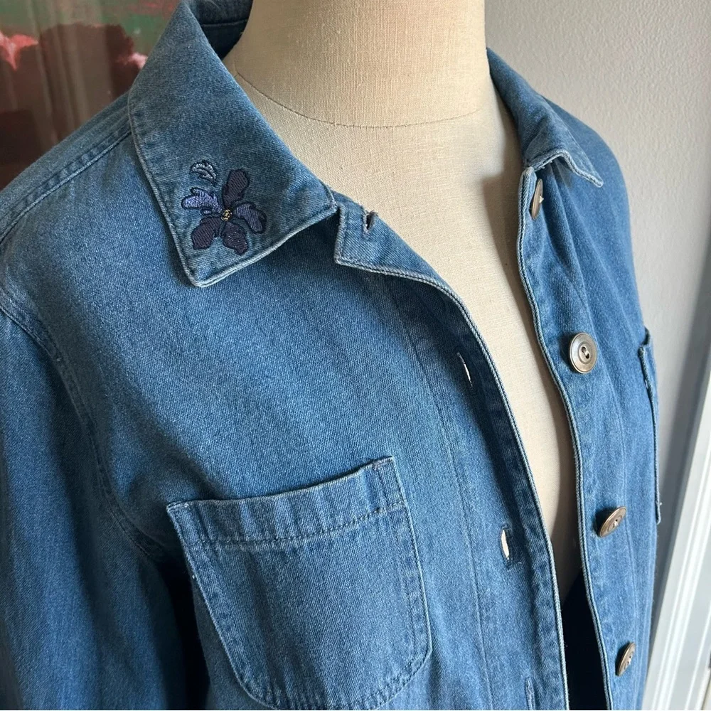 Vintage Breckenridge Embroidered Denim Shirt M/L Americana Western Y2K - Picture 4 of 10